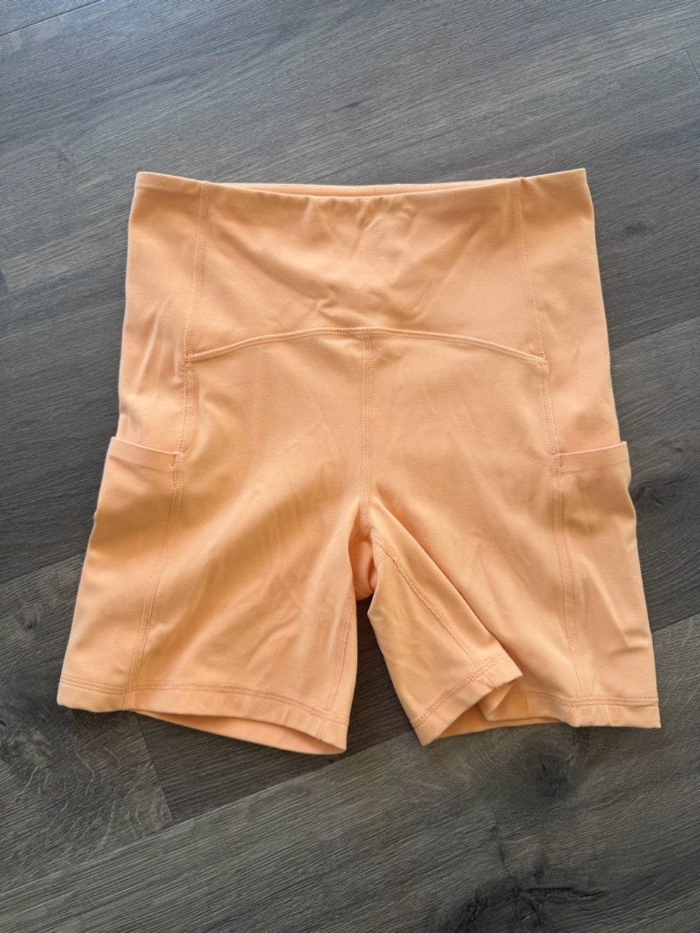 Zella Peach High-Rise Bike Shorts with Side Pockets